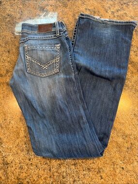 BKE Stella Flare 26XL Blue Bootcut Jeans with Contrast Stitching
